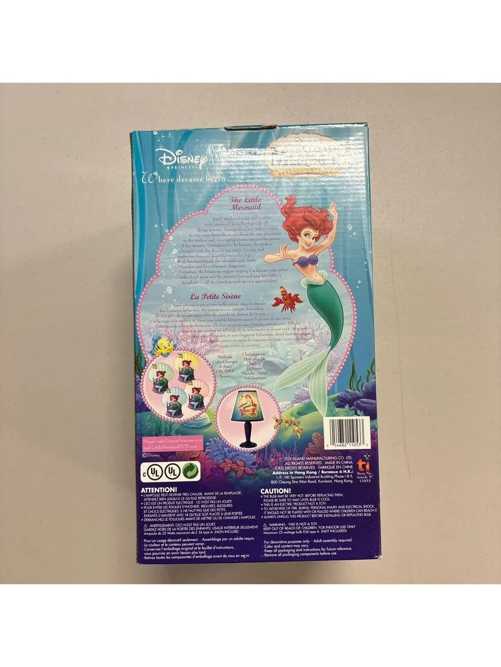 Disney Little Mermaid Special Edition Room Lamp Color Changing LED Y2K NIB